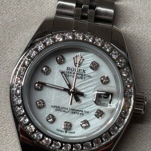 Rolex Oyster Perpetual Datejust Diamond Bezel Mother of Pearl Dial